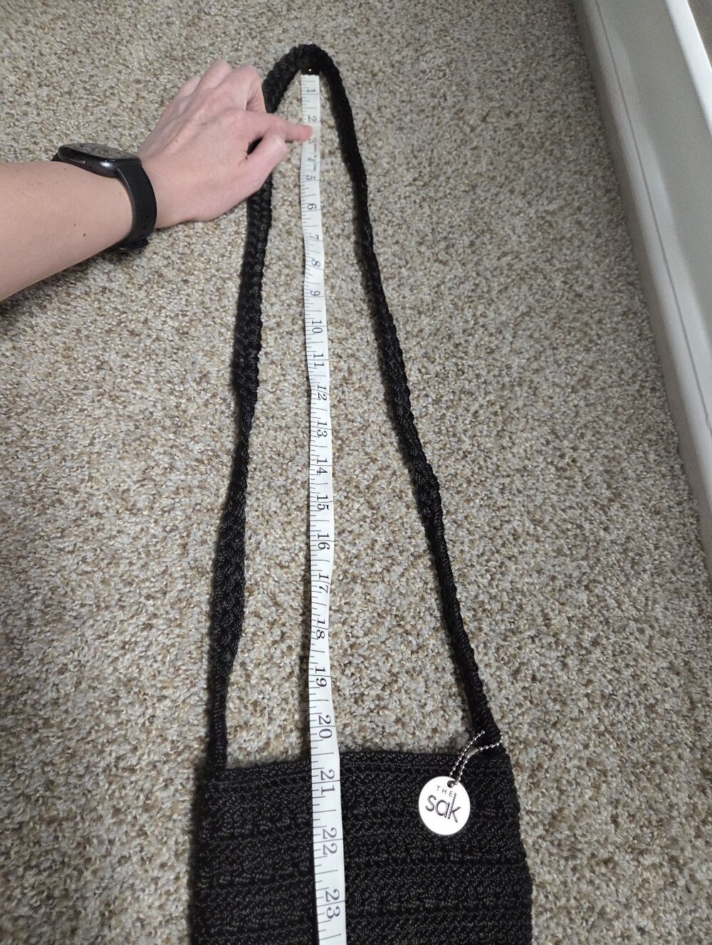 The SAK small/mini black crochet crossbody bag/purse, festival, boho - Picture 9 of 9